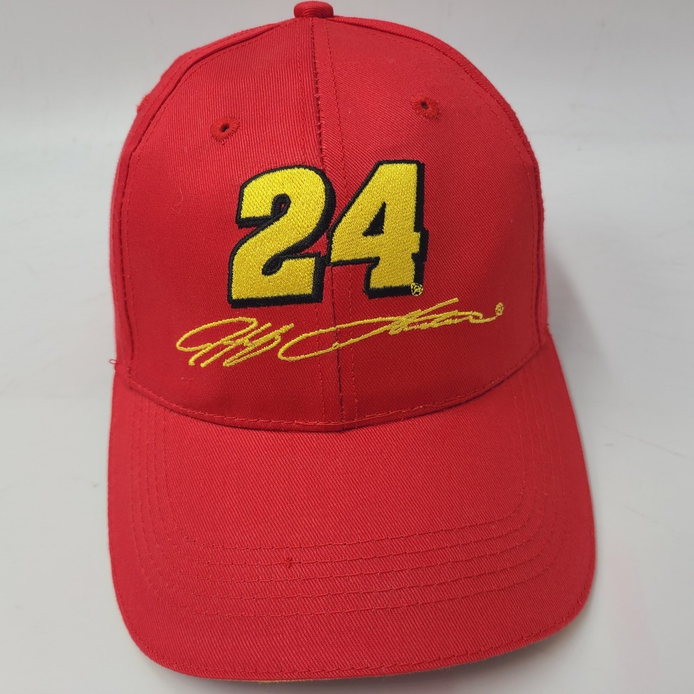 Vintage Jeff Gordon Hat Adjustable Chase Red NASCAR Racing #24 Halston Z-14 Men